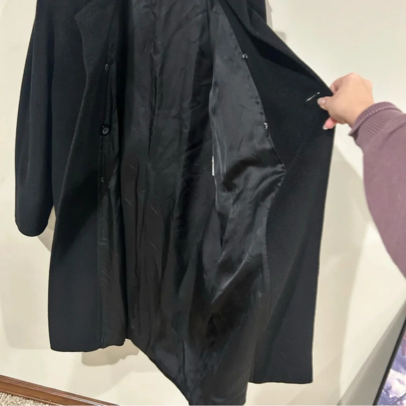 Max Mara Madame Icon Coat US Size 10 Virgin Wool Cashmere Black EUC - Picture 6 of 9
